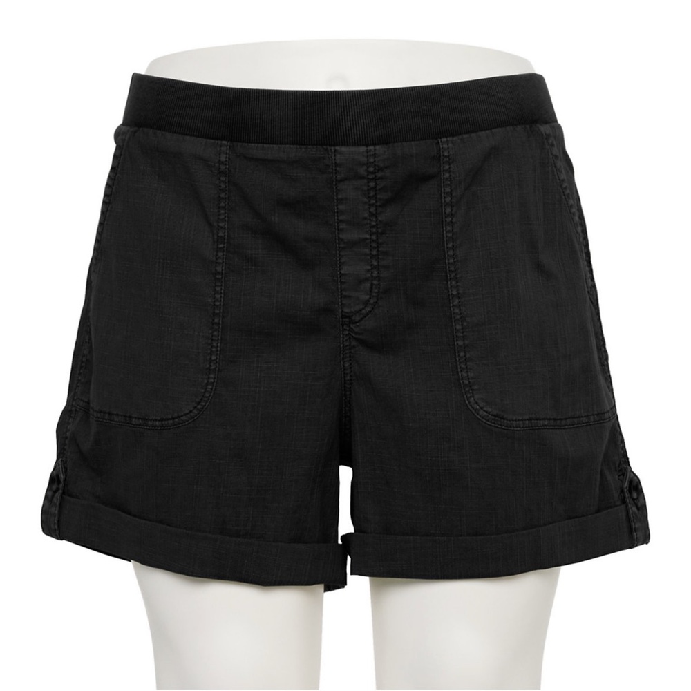 NWT Sonoma Easy Pull-On Utility Shorts Black Plus Size 4X